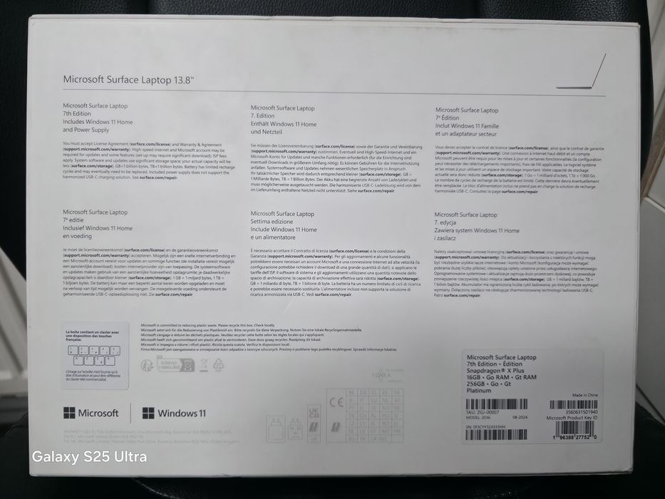 Notebook Microsoft Surface 7th Edition Snapdragon X Plus sigilat
