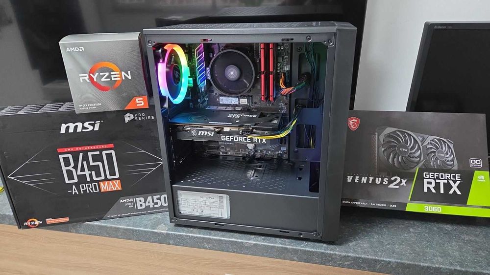 Демо гейминг компютър-Ryzen5 3600, 16G RAM, 256G NVMe SSD, RTX3060 12G