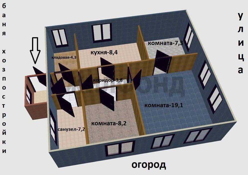 Продается дом в районе парка "Самал" - 13,0млн.тг.