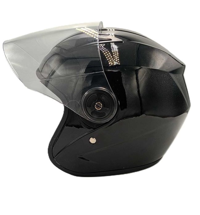 Отворена каска за скутер черен гланц 02021