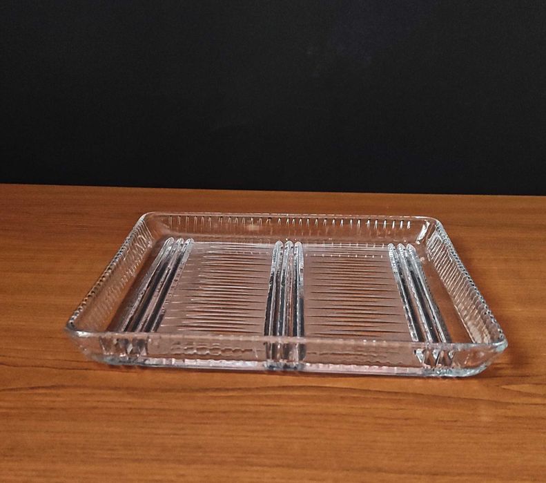 2 квадратни кристални плата ръчно гравирани