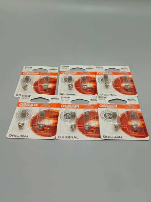 Комплект 12 броя (6 х 2) Автомобилни крушки OSRAM C5W 12V 5W SV8.5-8 35 мм
