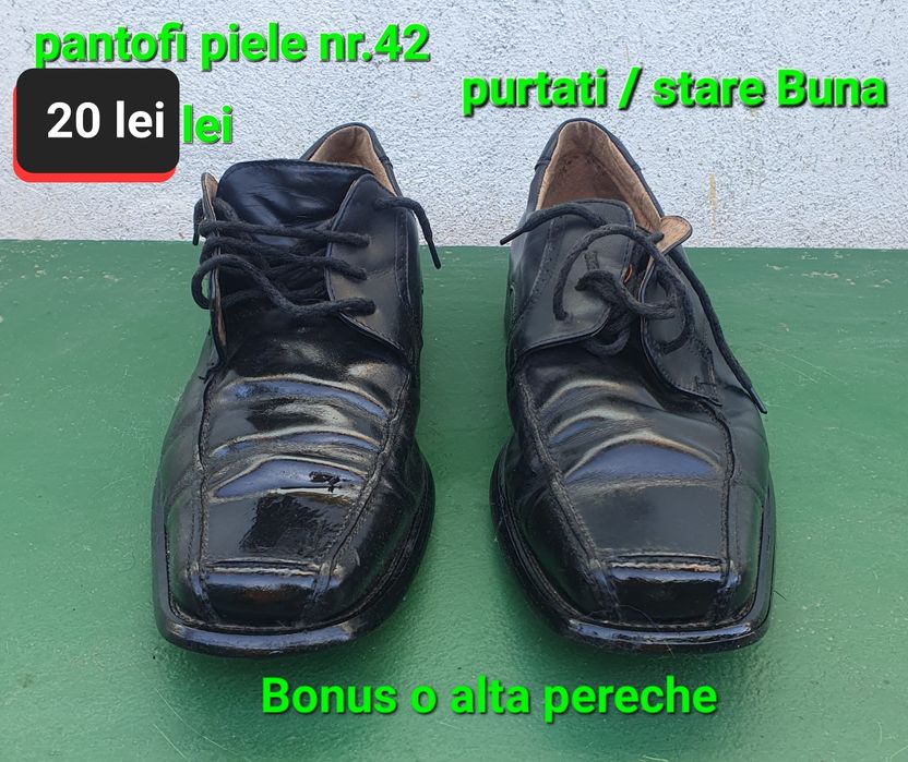 Pantofi piele barbat nr.42+bonus o alta pereche
