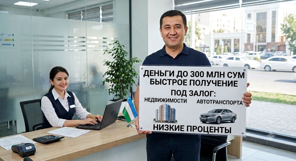 300 миллион сўмгача тез пул гаров асосида!