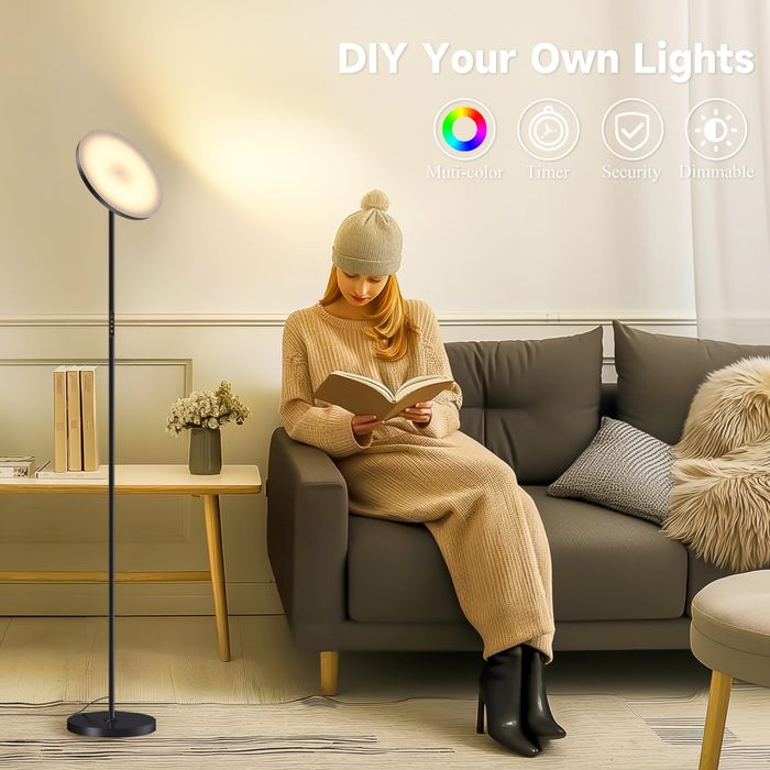 LED подова лампа OTREN/3000K-6000K/36W/димируема/RGB/дистанционно уп-е