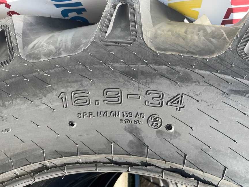 Anvelope noi 16.9-34 cu 8 pliuri pentru tractor spate marca CEAT