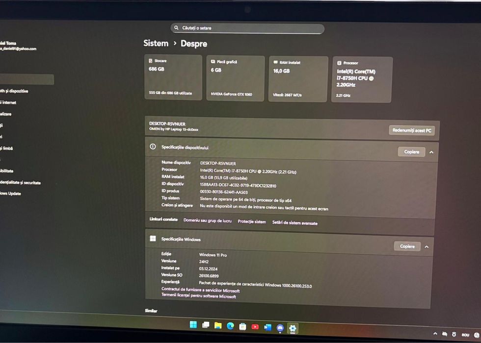 Laptop Gaming HP OMEN 15 – i7, GTX 1060 6GB, 16GB RAM, 666GB SSD
