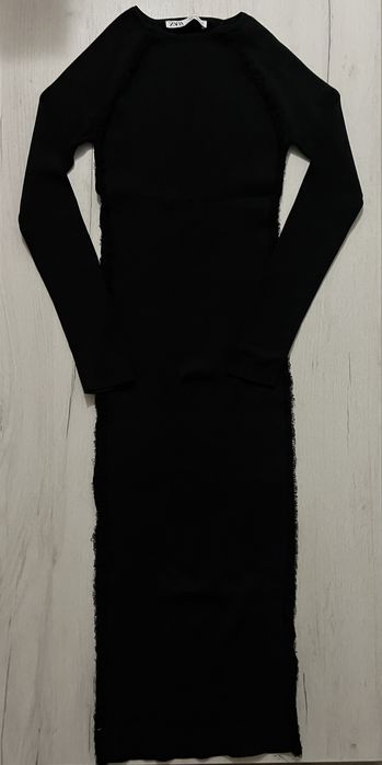 Дълга черна рокля ZARA