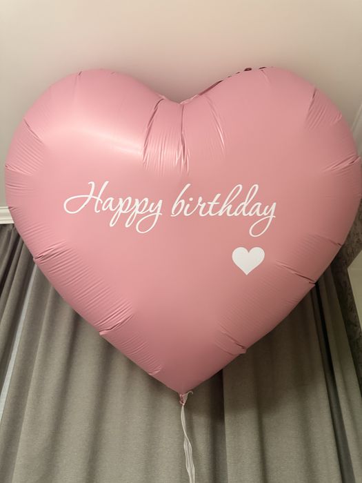 Большой шар в форме сердца «Happy Birthday»