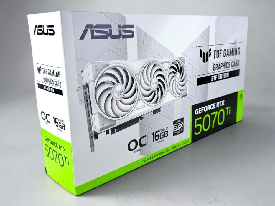 ASUS TUF Gaming GeForce RTX 5070 Ti BTF OC White 16GB GDDR7 ЧИСТО НОВА!
