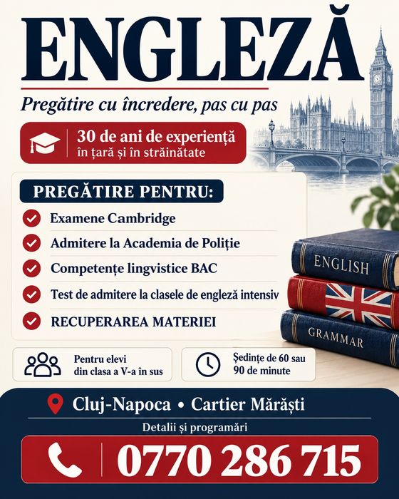 Meditatii limba engleza- Cluj