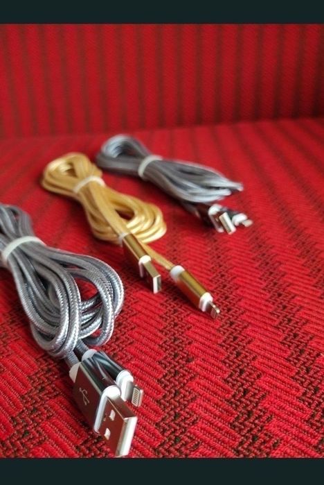 Cablu date, încărcare Iphone, protejate la exterior cu fir textil, noi noțe in ambalaj.