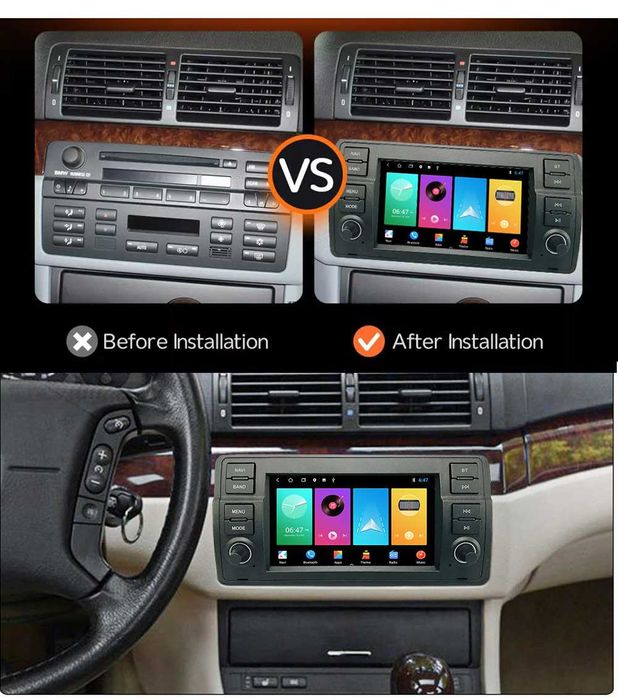 7-инчова мултимедия за BMW 3 Series E46 (1998–2005) – Android Carplay