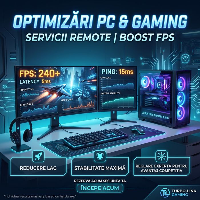 Optimizări PC & Laptop Remote | Reducere Latență, Boost FPS & Debloat Windows