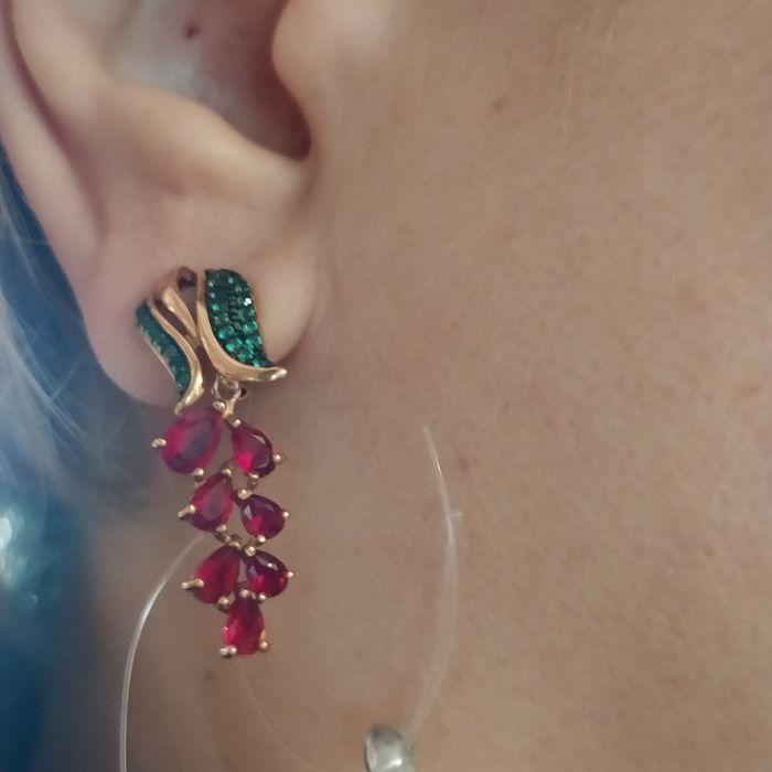 Серьги серебро 925 позолотой заводской