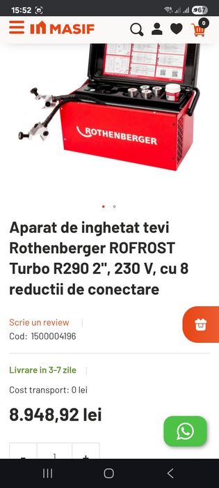 Aparat înghețat țevi Rothenberger Rofrost turbo R290 2