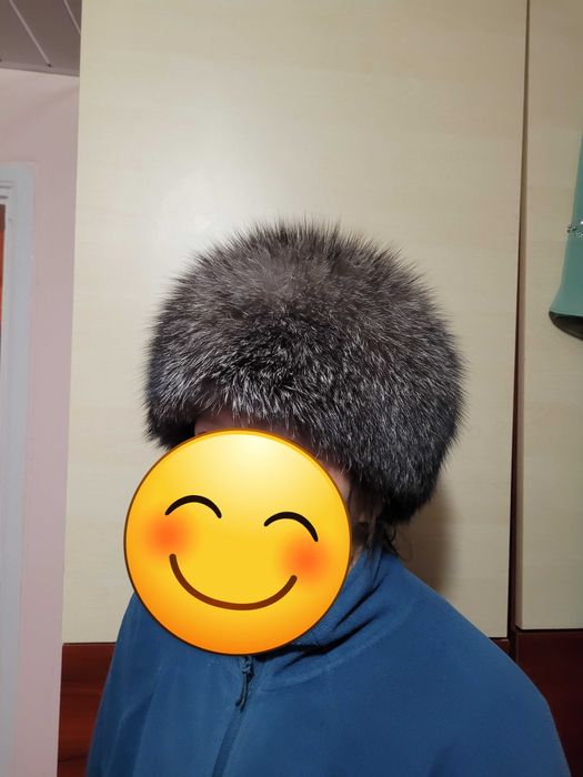 Caciula de blana naturala de vulpe argintie