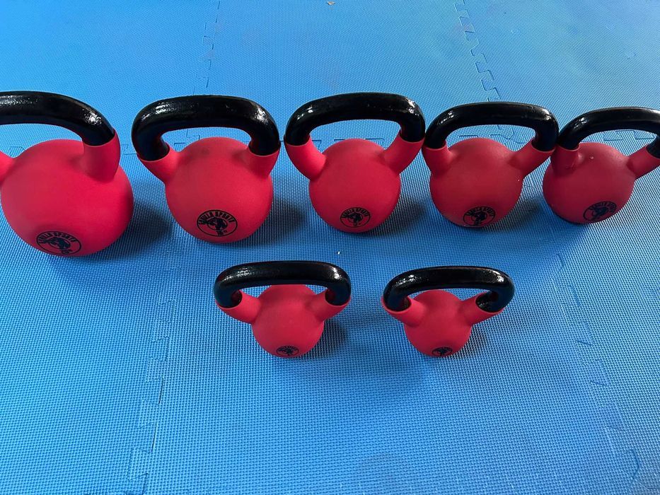 Pachet 73 kg kettlebell fier cauciucat :  20+16+14+12+10+8+4+3 KG