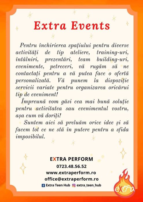 EXTRA TEEN HUB
Activități educative și recreative
