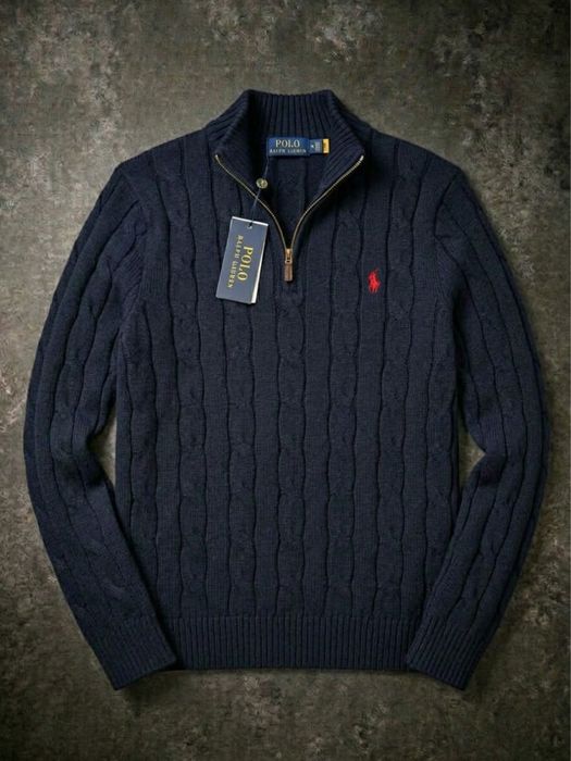Quarterzip Polo albastru