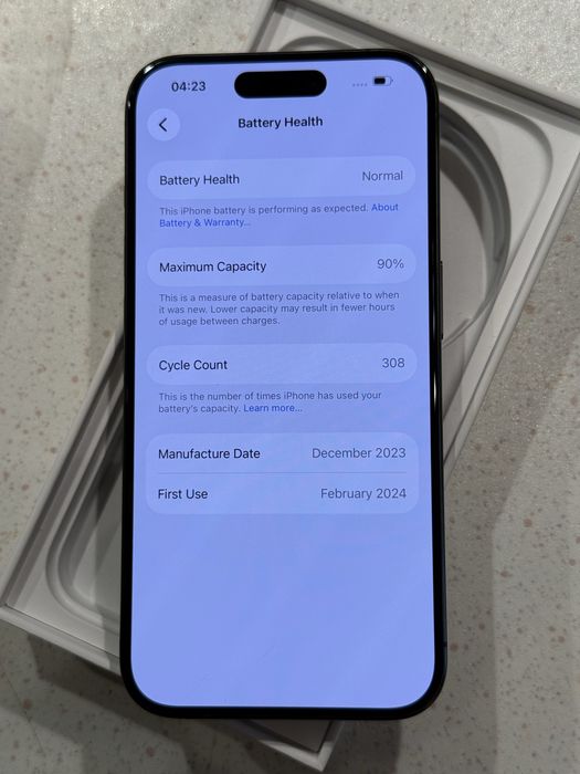 iPhone 15 Pro Black 512GB – Перфектен, 90% Батерия.