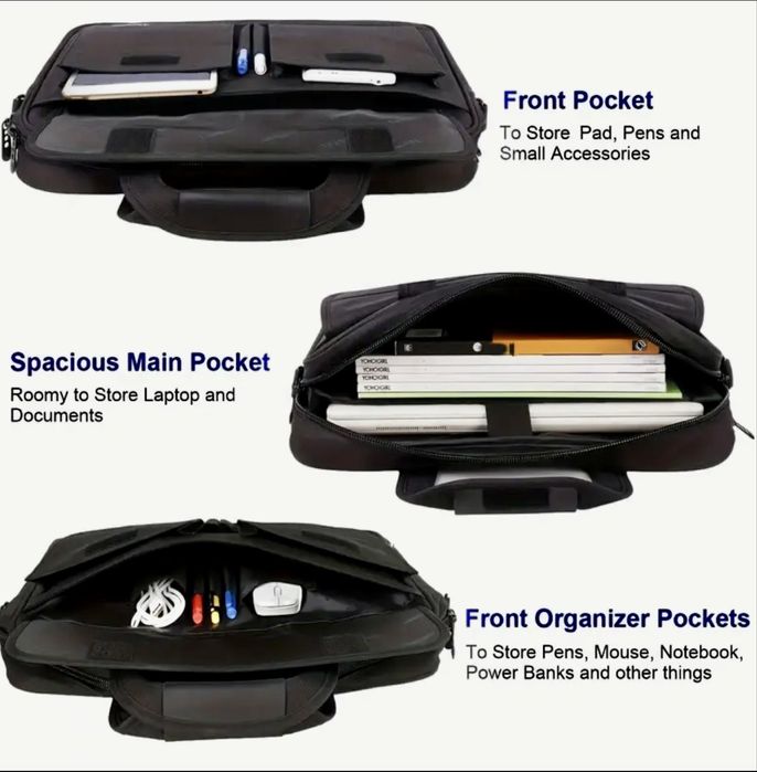 Мъжка бизнес чанта /Луксозно, месинджър офис куфарче за лаптоп 15.6”!