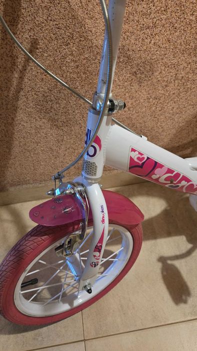 Dino bikes Детски велосипед с помощни колела Little heart (14инча)
