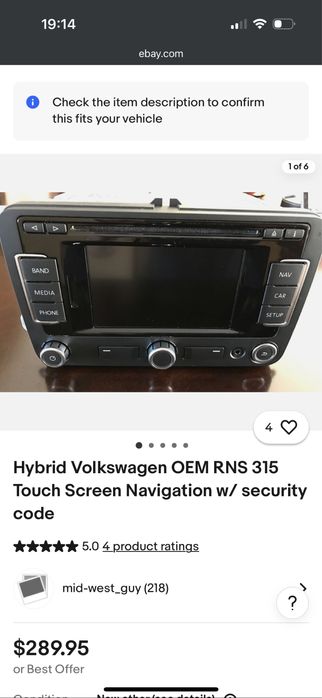 Navigatie RNS 315 Originala Volkswagen Jetta Hybrid  5c0035279a cu cod