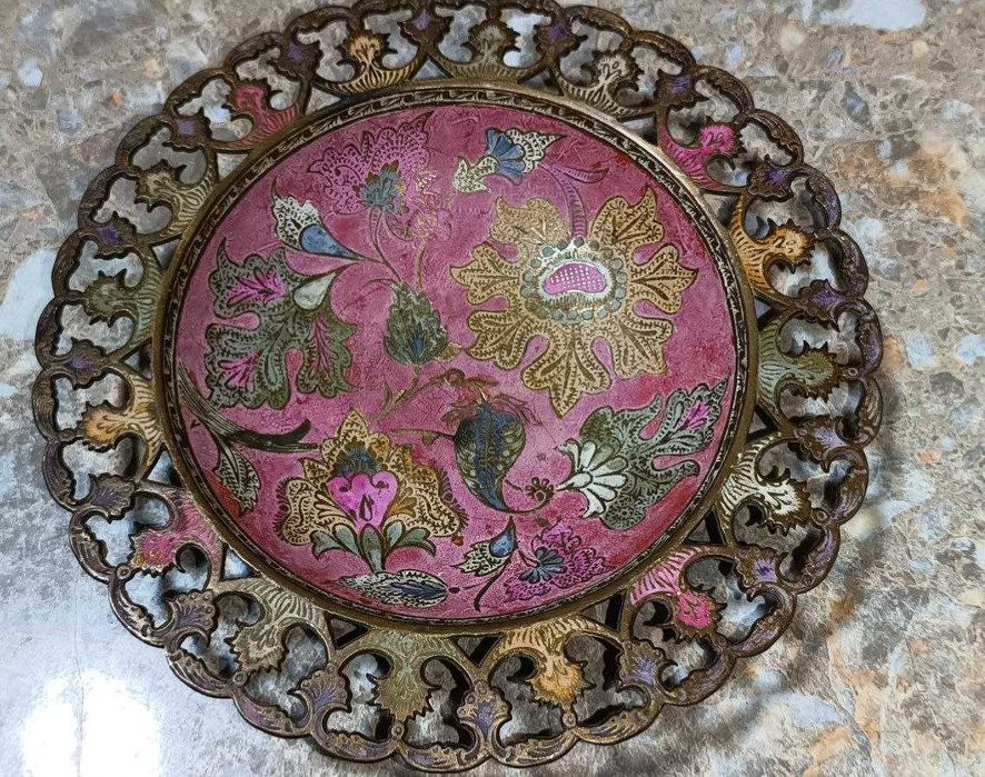 Тарелка латунь. Винтаж, Индия .