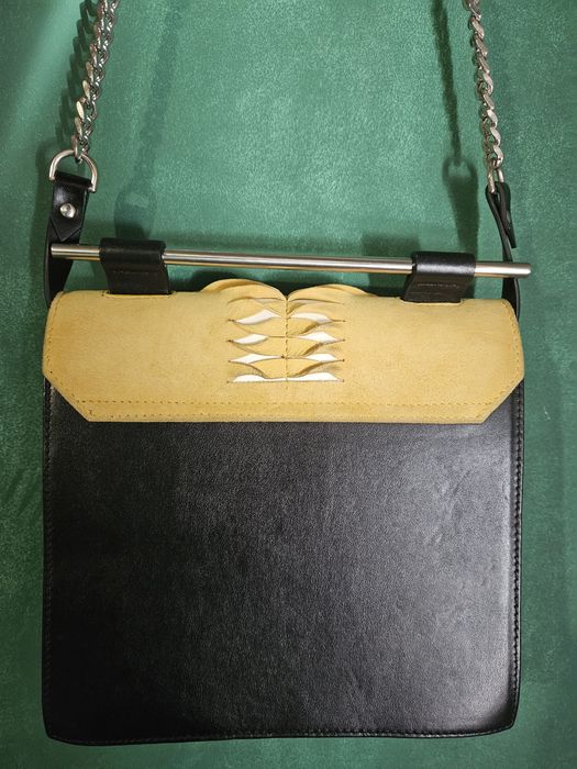 Чанта Maestoso, естествен велур и кожа