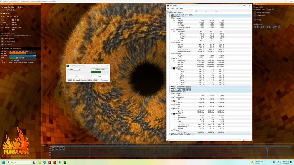 PC Gaming i7-7700 / RX 580 4GB / 16GB RAM / SSD Samsung 256 / HDD 1TB