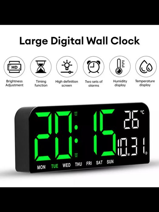 Часы настенные электронные для дома 24 см GH 0707