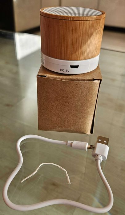Преносима тонколона Round Bamboo Bluetooth