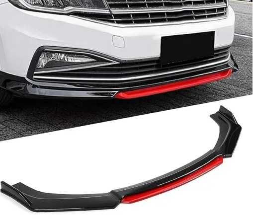 Спойлер преден,универсален лип спойлер нож за броня 4 части ЧЕРЕН