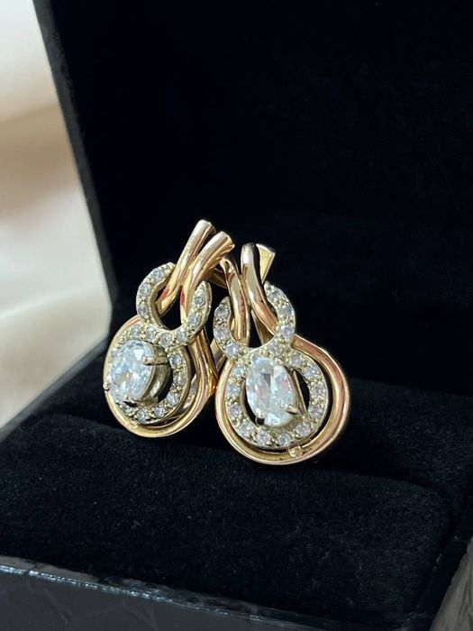 Серьги золотые советские ЖанТаС ломбард Астана