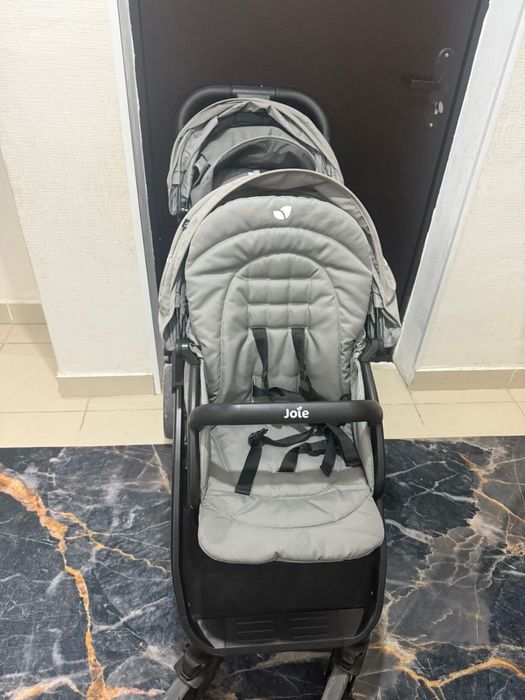 Коляска двойня серый новый