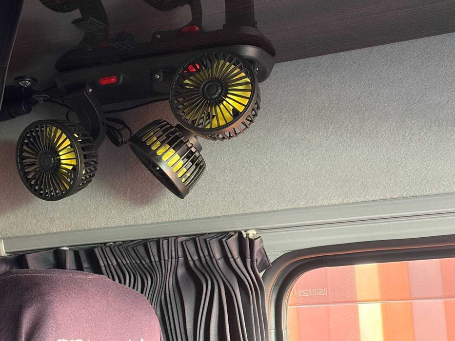 Вентилатор за кола, каравана или бус, Троен 12V, 16W