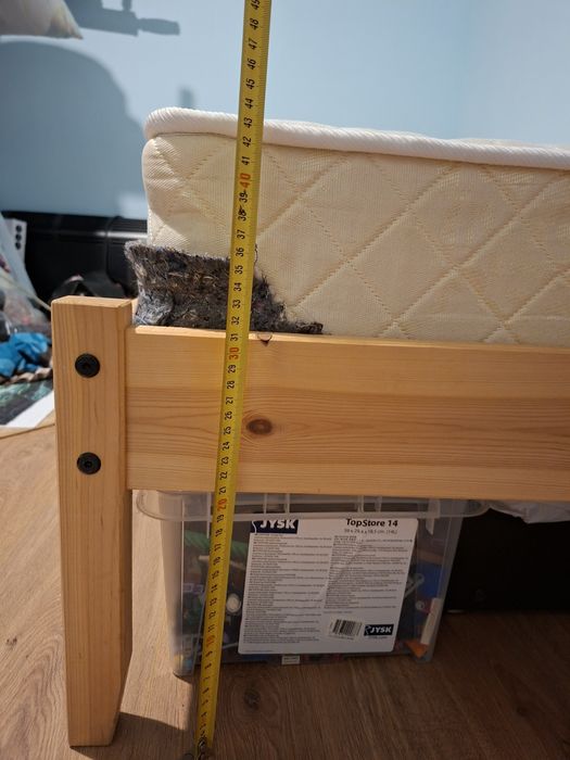 Единично дървено легло с матрак 90/200