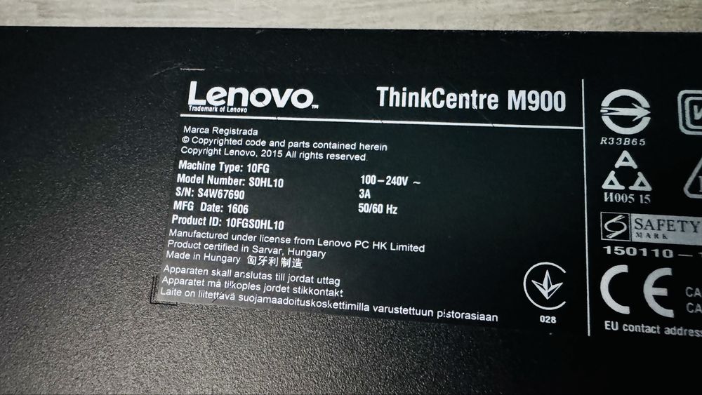Lenovo think centre m900 SFF