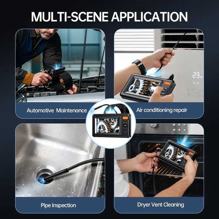 Ендоскоп с регулируема яркост кабел 5метра 4,3 инча Камера - 4 вида