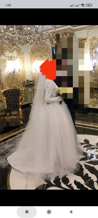 Свадебное платье с аксессуарами размер 44 46. А также свадебный ободок