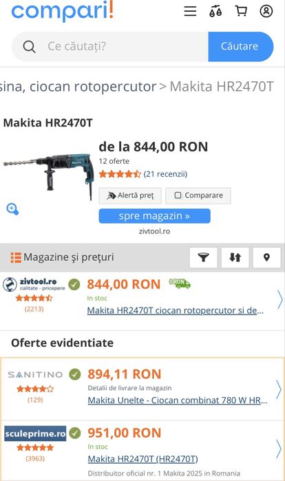 MDM vinde: Ciocan rotopercutor Makita HR2470T.