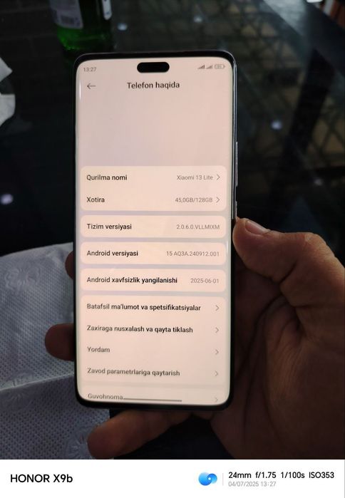 Xiaomi 13 lite kafolati bilan