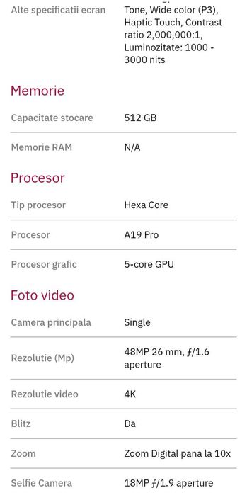 IPhone Air, 512 GB SIGILAT