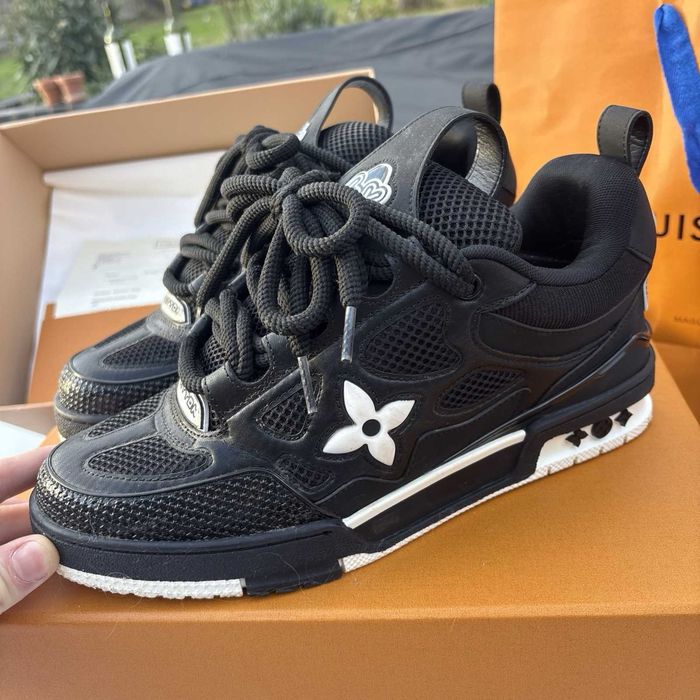 #CALITATE PREMIUM# Louis Vuitton Skate LV Skate Trainers Black Negru - Verificare Colet