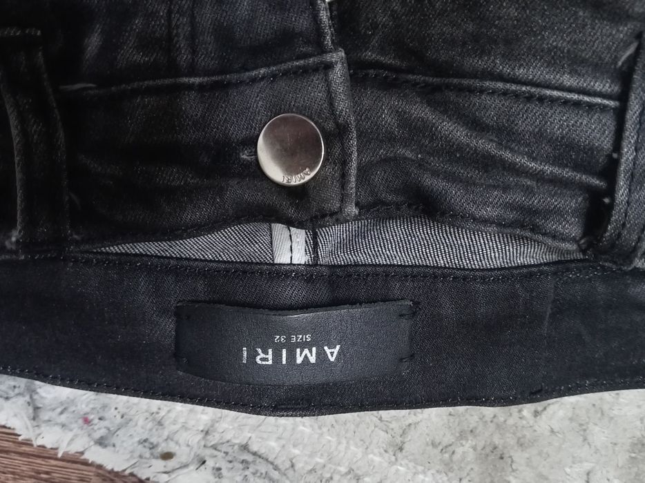 Amiri grey distressed denim skinn jeans
