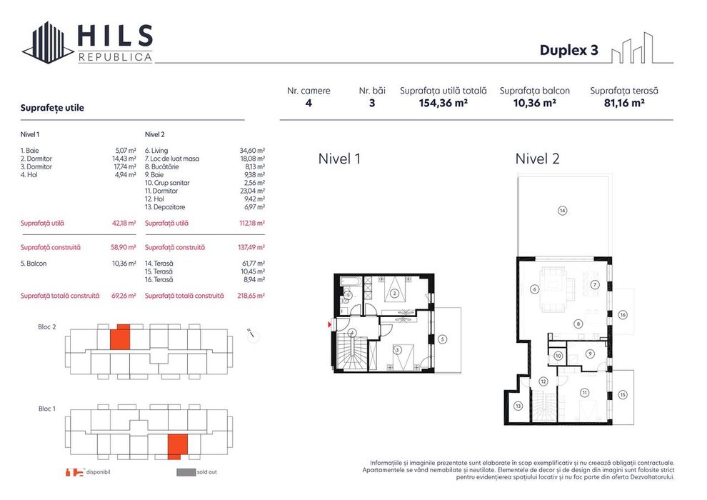 HILS Republica Duplex tip 3 cu terasă