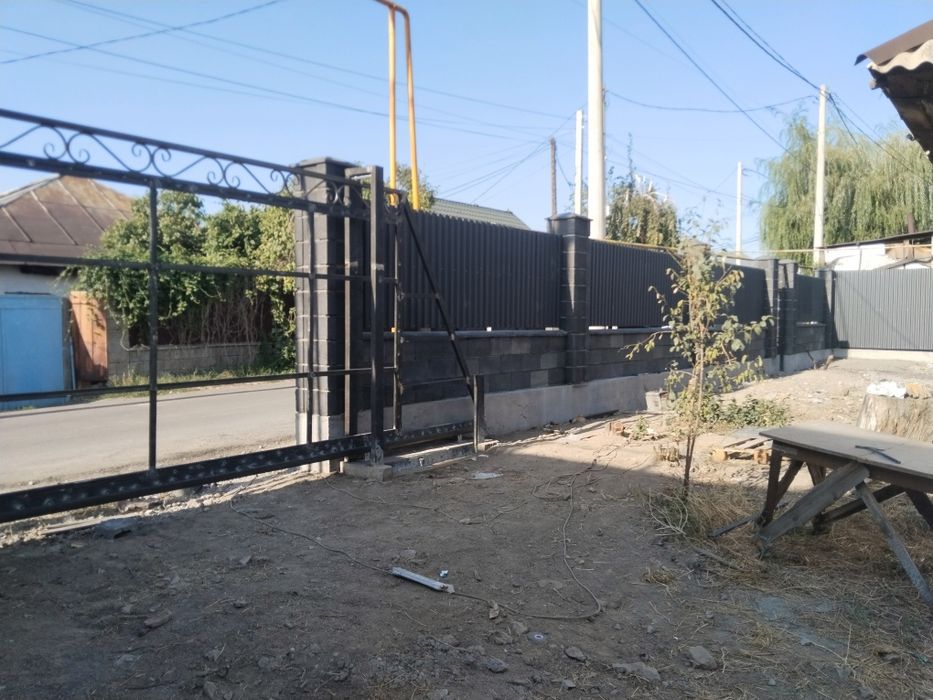 Забор навес откатные ворота