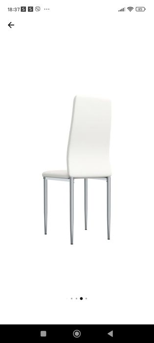 Бял стол еко кожа 6 броя