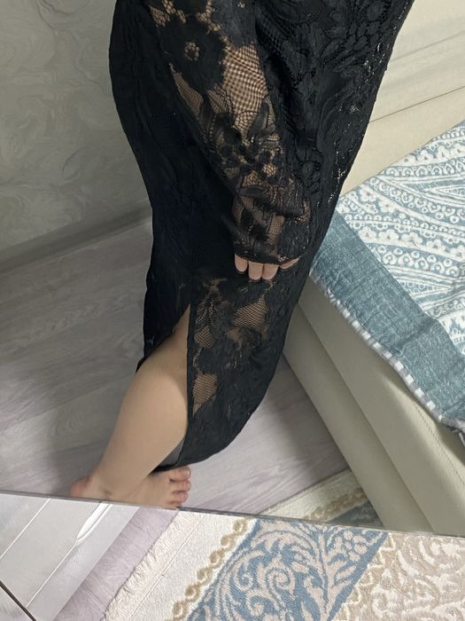 Черное платье комби